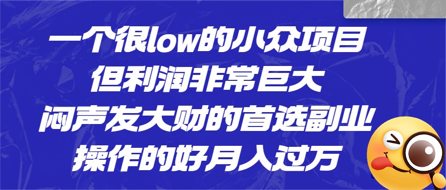 [抖音快手]一个很low的小众项目，但利润非常巨大，闷声发大财的首选副业，操作的好月入过万-乐优网创