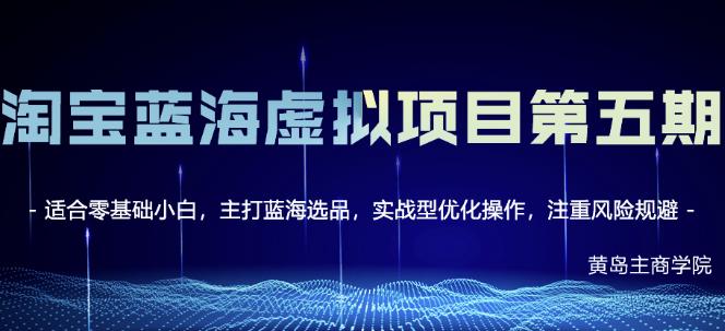 黄岛主淘宝虚拟无货源3.0+4.0+5.0，适合零基础小白，主打蓝海选品，实战型优化操作-乐优网创