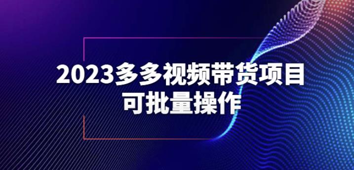 2023多多视频带货项目，可批量操作【保姆级教学】【揭秘】-乐优网创