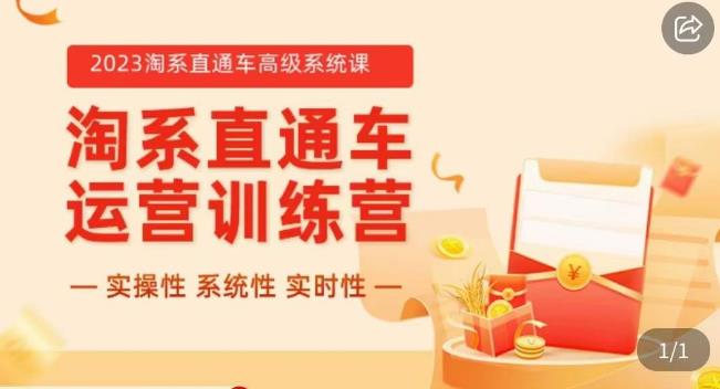 冠东·2023淘系直通车高级系统课，​实操性，系统性，实时性，直通车完整体系教学-乐优网创