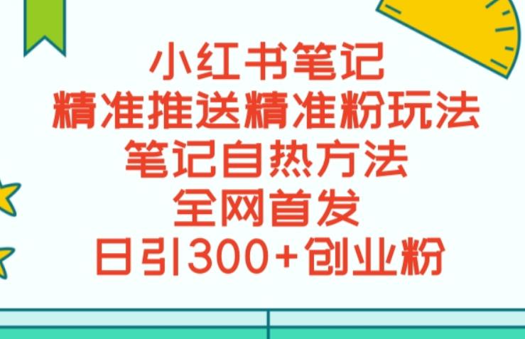 最新小红书笔记精准推送2000+精准粉，单日导流私欲最少300【脚本+教程】-乐优网创