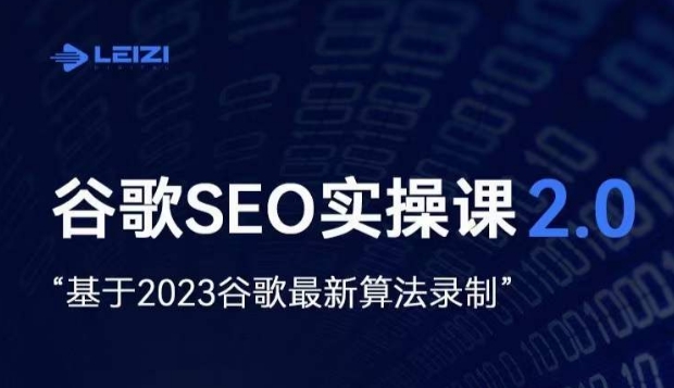 雷子·谷歌SEO 2.0实战课，独立站询盘自由必备，基于2023谷歌最新算法录制-乐优网创