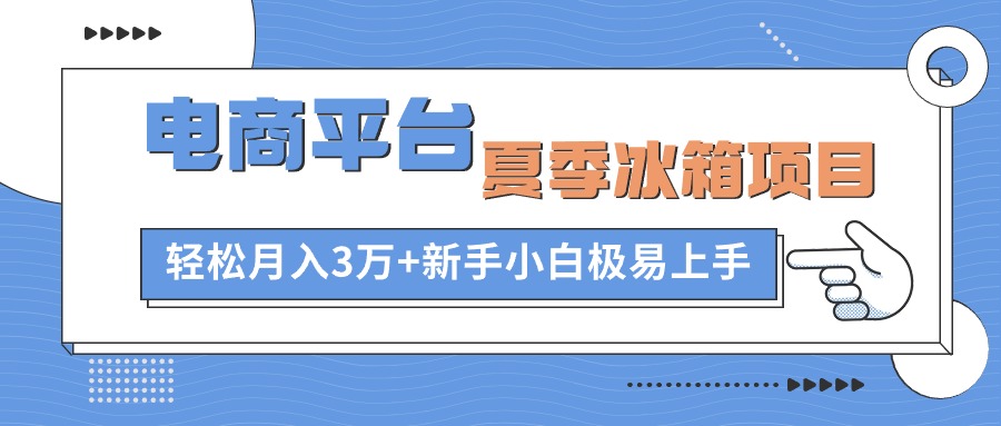 （10934期）电商平台夏季冰箱项目，轻松月入3万+，新手小白极易上手-乐优网创