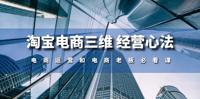 淘宝电商三维经营心法：电商运营和电商老板必看课（59节课）-乐优网创