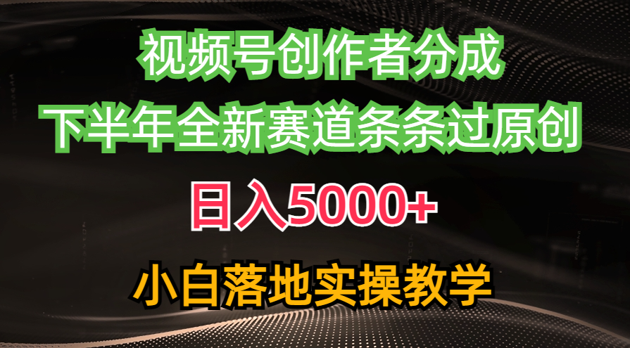 （10294期）视频号创作者分成最新玩法，日入5000+  下半年全新赛道条条过原创，小…-乐优网创