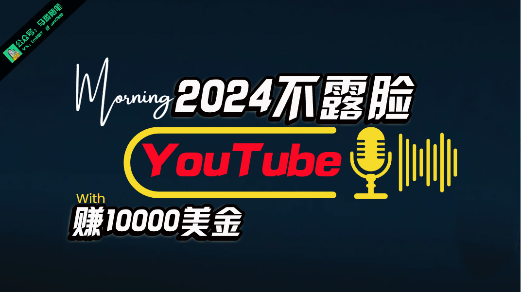 （10348期）AI做不露脸YouTube赚$10000月，傻瓜式操作，小白可做，简单粗暴-乐优网创