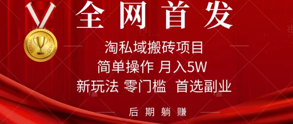 淘私域搬砖项目，利用信息差月入5W，每天无脑操作1小时，后期躺赚-乐优网创