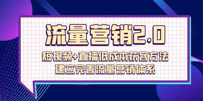 流量营销2.0：短视频+直播低成本获客方法，建立完善流量营销体系（72节）-乐优网创