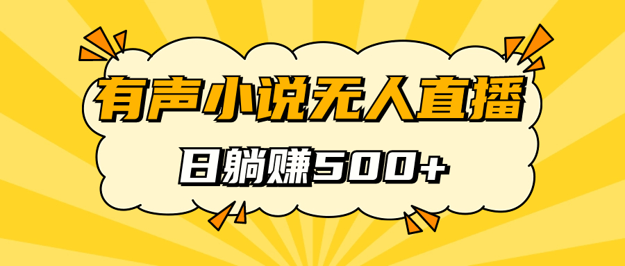 有声小说无人直播，睡着觉日入500，保姆式教学-乐优网创