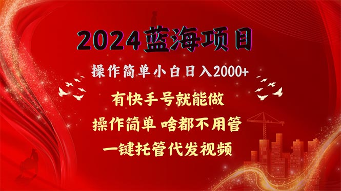 （10693期）2024蓝海项目，网盘拉新，操作简单小白日入2000+，一键托管代发视频，…-乐优网创