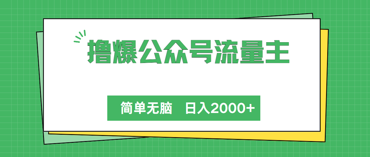 （10310期）撸爆公众号流量主，简单无脑，单日变现2000+-乐优网创