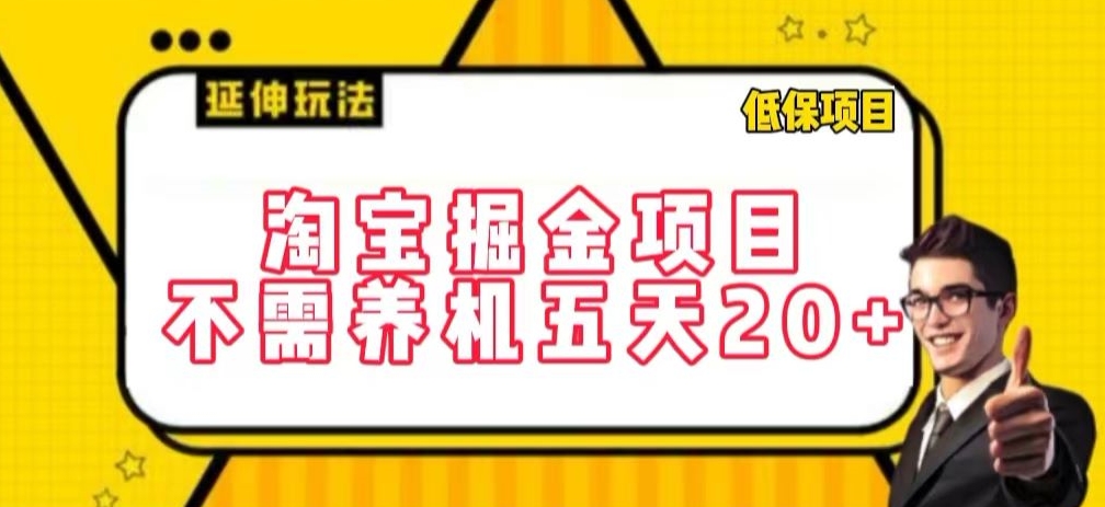 淘宝掘金项目，不需养机，五天20+，每天只需要花三四个小时-乐优网创