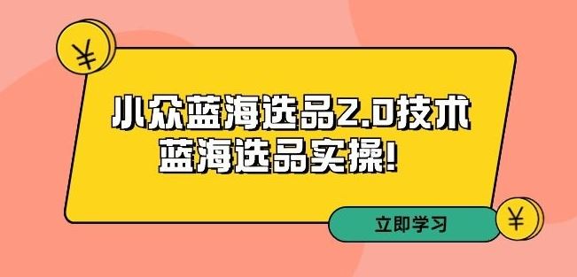 拼多多培训第33期：小众蓝海选品2.0技术-蓝海选品实操！-乐优网创