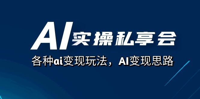 AI实操私享会，各种ai变现玩法，AI变现思路（67节课）-乐优网创