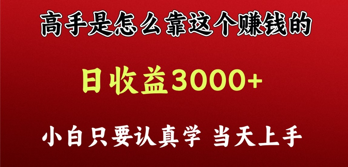 看高手是怎么赚钱的，一天收益至少3000+以上，小白当天上手-乐优网创