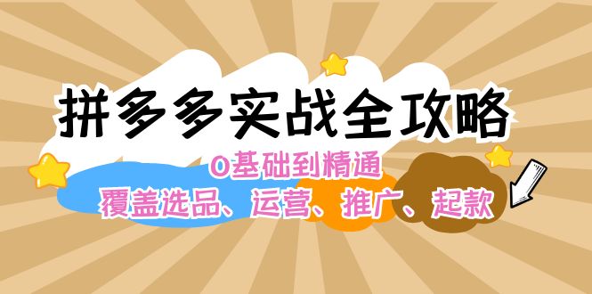 （12292期）拼多多实战全攻略：0基础到精通，覆盖选品、运营、推广、起款-乐优网创