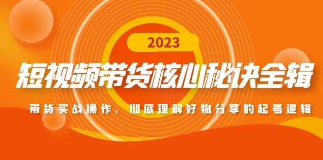 短视频带货核心秘诀全辑：带货实战操作，彻底理解好物分享的起号逻辑-乐优网创