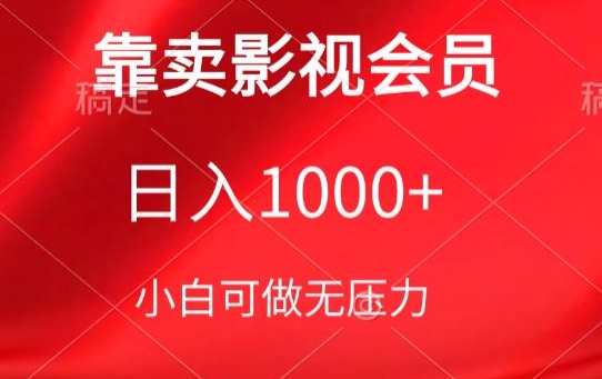 靠卖影视会员，日入1000+，落地保姆级教程，新手可学-乐优网创