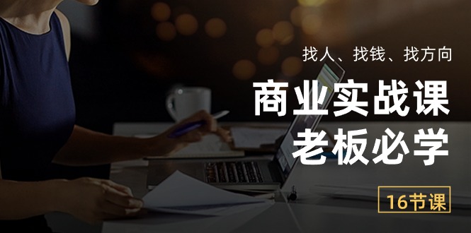 （10710期）商业实战课【老板必学】：找人、找钱、找方向（16节课）-乐优网创