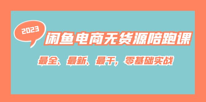 闲鱼电商无货源陪跑课，最全、最新、最干，零基础实战！-乐优网创