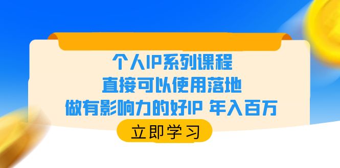 （6112期）个人IP系列课程，直接可以使用落地，做有影响力的好IP 年入百万-乐优网创