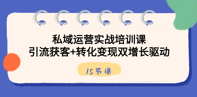 （8698期）私域运营实战培训课，引流获客+转化变现双增长驱动（15节课）-乐优网创