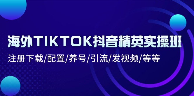 （10998期）海外TIKTOK抖音精英实操班：注册下载/配置/养号/引流/发视频/等等-乐优网创