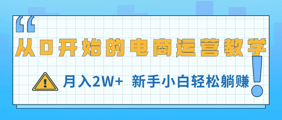 （11081期）从0开始的电商运营教学，月入2W+，新手小白轻松躺赚-乐优网创