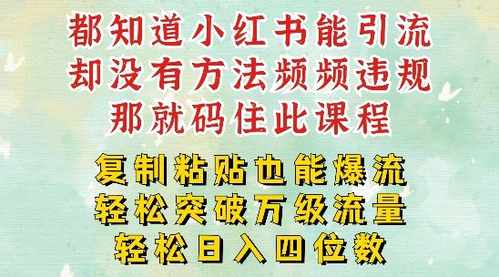 小红书靠复制粘贴一周突破万级流量池干货，以减肥为例，每天稳定引流变现四位数【揭秘】-乐优网创