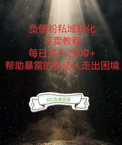 负债粉掘金计划，帮助负债者解决问题，债务规划，债务重组，最好的变现方式【揭秘】-乐优网创