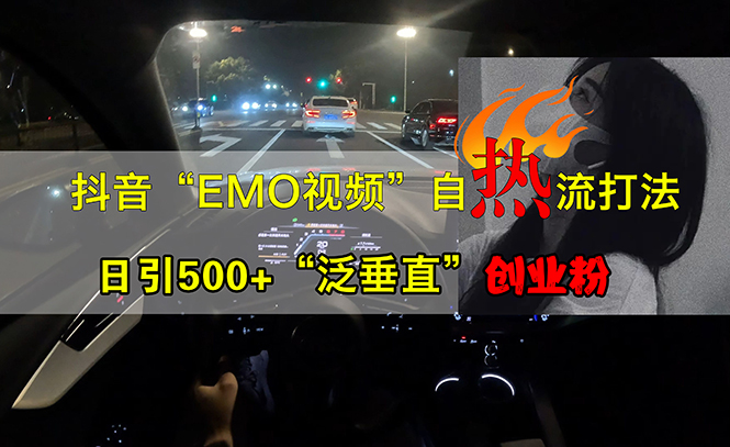 （13029期）抖音EMO视频自热打法，日引500+“泛垂直”创业粉-乐优网创