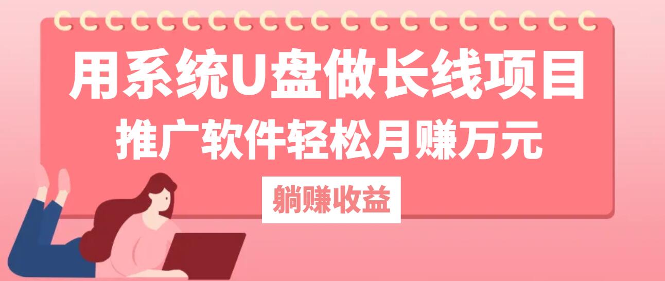 用系统U盘做长线项目，推广软件轻松月赚万元-乐优网创