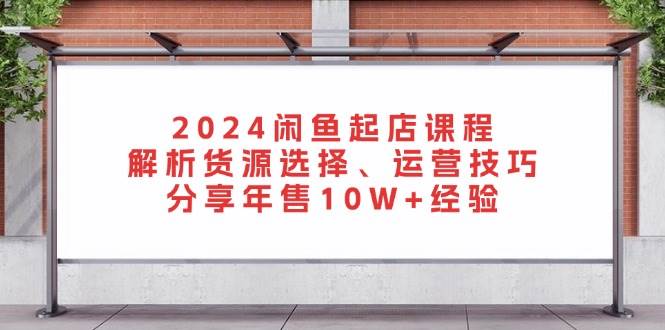 （13267期）2024闲鱼起店课程：解析货源选择、运营技巧，分享年售10W+经验-乐优网创