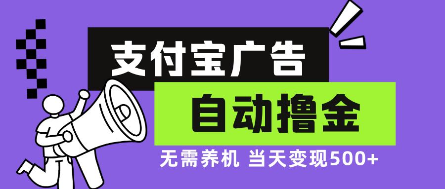 （13101期）支付宝广告全自动撸金，无需养机，当天落地500+-乐优网创